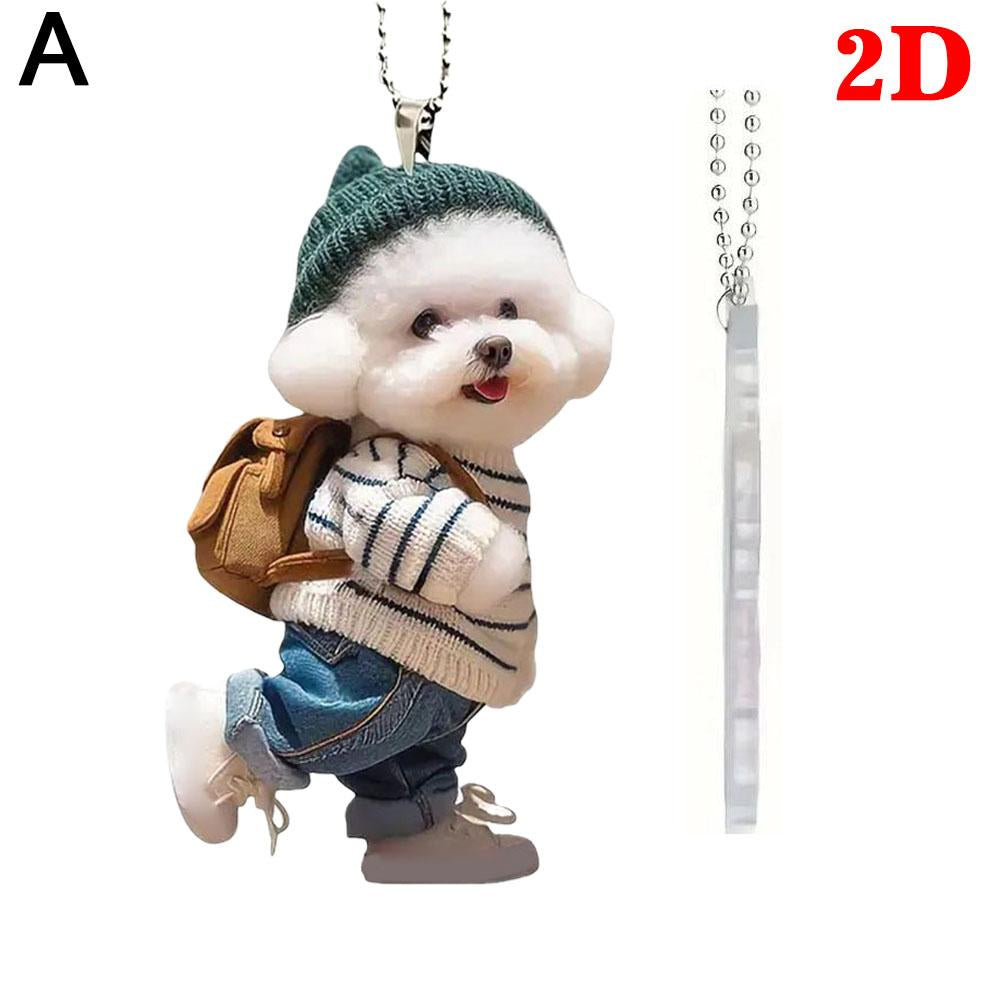 High-looking CUTE Adorable 2D Acrylic Flat Cat Pendant Or Cars Bags And Keys Hanging Ornament With Chain Cat-Shaped Keychain