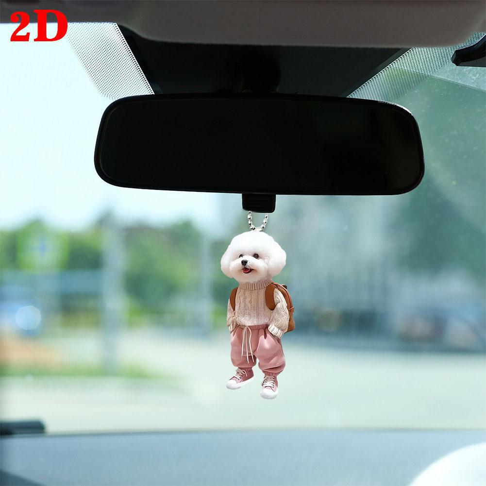 High-looking CUTE Adorable 2D Acrylic Flat Cat Pendant Or Cars Bags And Keys Hanging Ornament With Chain Cat-Shaped Keychain