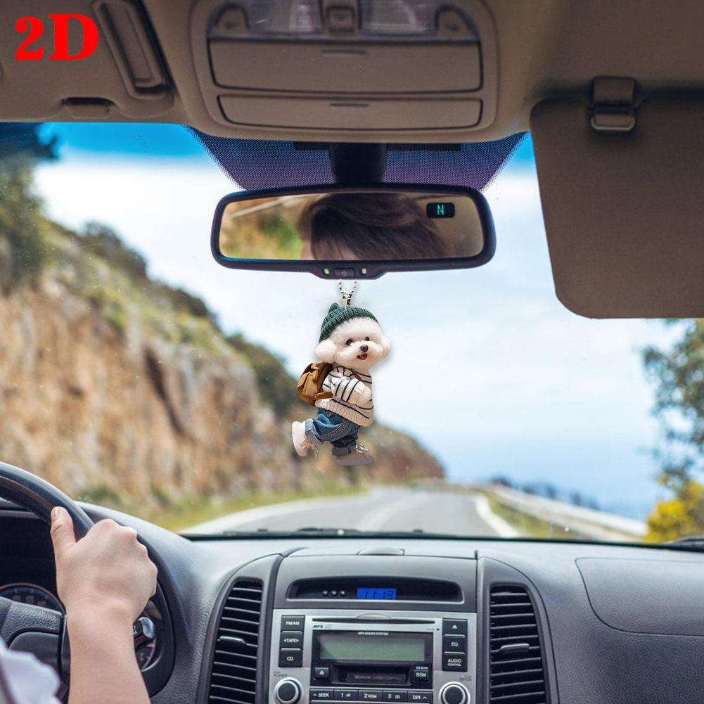 High-looking CUTE Adorable 2D Acrylic Flat Cat Pendant Or Cars Bags And Keys Hanging Ornament With Chain Cat-Shaped Keychain