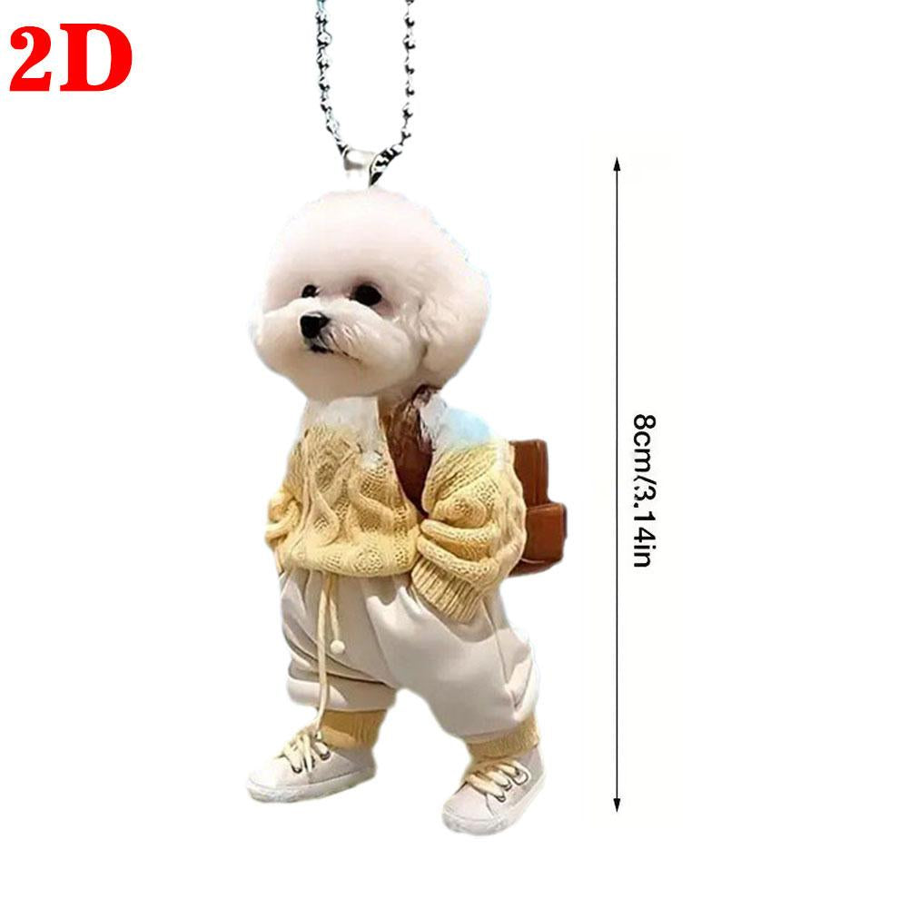 High-looking CUTE Adorable 2D Acrylic Flat Cat Pendant Or Cars Bags And Keys Hanging Ornament With Chain Cat-Shaped Keychain