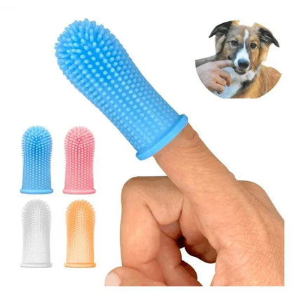 Pet Silicone Toothbrush Pet Oral Cleaning Dog Finger Toothbrush Preventing Calculus Bad Breath Care Dog Cat Finger Brush