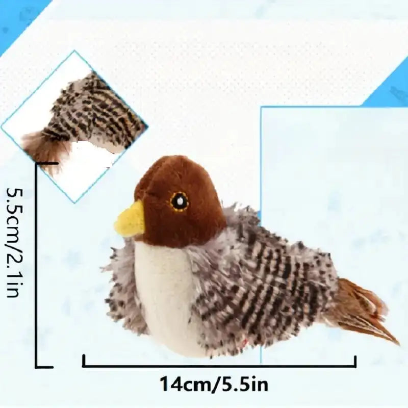 Interactive Cat Toys Flying Bird Cat Toy Flapping Wings Sparrow Catnip Toys Vivid Chirpi]ng Simulation Bird Interactive Cat Toy