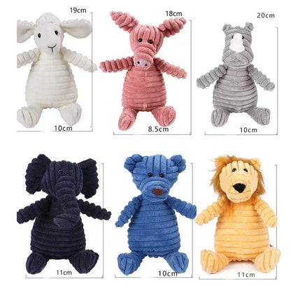 Corduroy Sounding Plush Toys Animal Plush Dog Squeaky Toy Puppy Chew Toys Bite Resistant Pet Toy for Dogs Squeaker