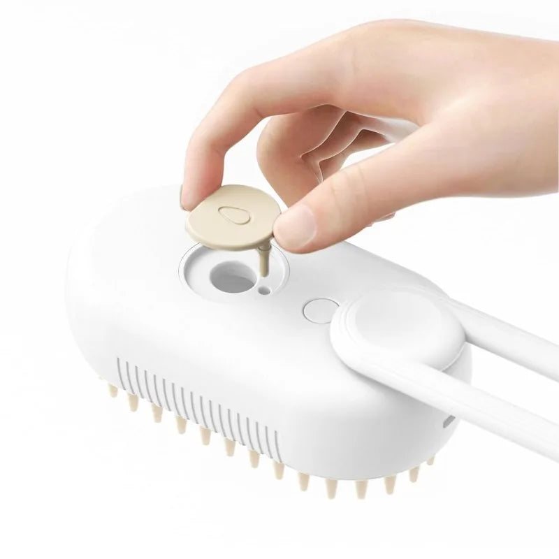 Steamy Dog Brush Electric Spray Cat Hair Brush 3 in1 Dog Steamer Brush for Massage Pet Grooming Removing Tangled and Loose Hair