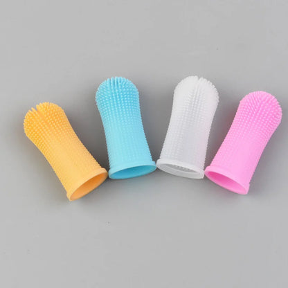 Pet Silicone Toothbrush Pet Oral Cleaning Dog Finger Toothbrush Preventing Calculus Bad Breath Care Dog Cat Finger Brush